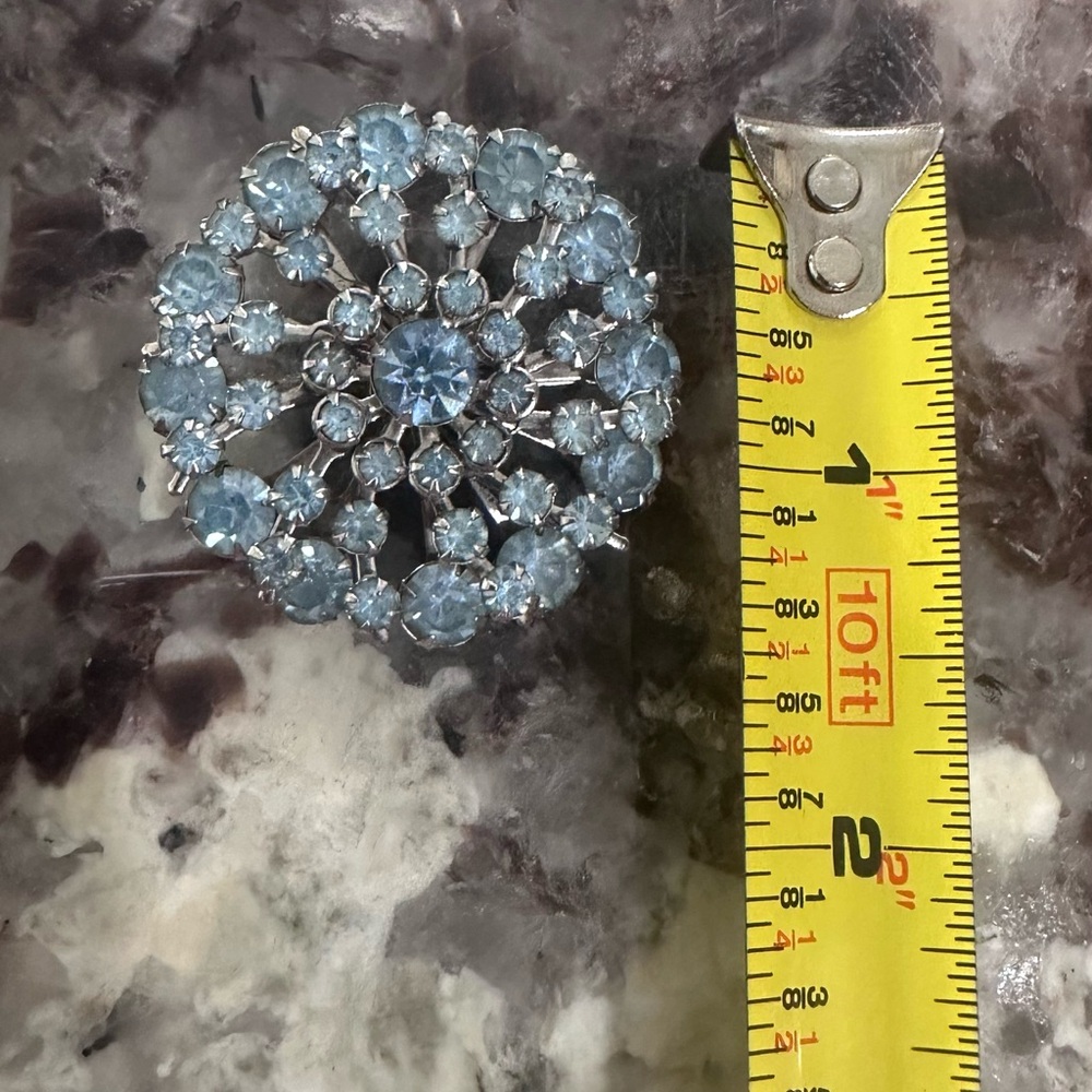 Vintage Blue Crystal Brooch - Picture 6 of 7